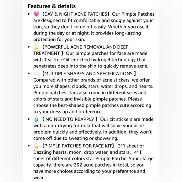 Pimple Patches for Face, Acne Patches for Blemishes Zits, Cute Stars & Shapes - Picture 10 of 13